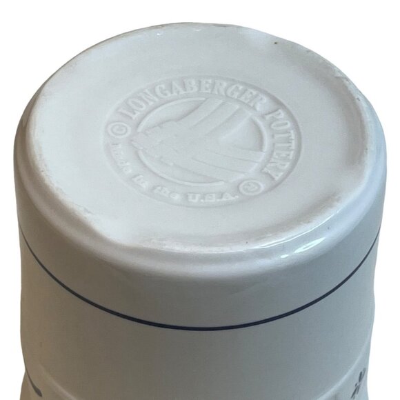 Longaberger Pottery Classic Blue Woven Traditions Utensil Holder 5 1/2” - Picture 5 of 6